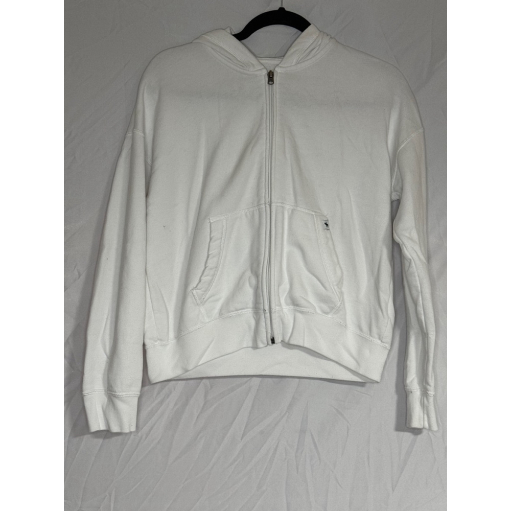 Girls Abercrombie Kids Hoodie Size 15/16 White Full Zip